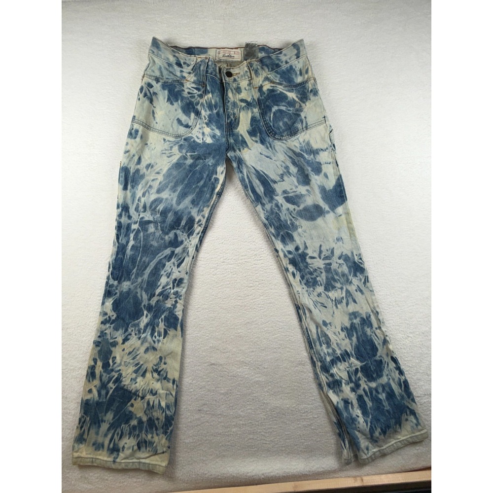 Levi's Strauss Signature Carpenter Jeans Womens 11 Blue White Tie Dye Low Rise